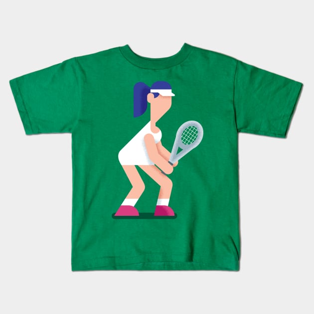 Tennis Girl Kids T-Shirt by Malchev